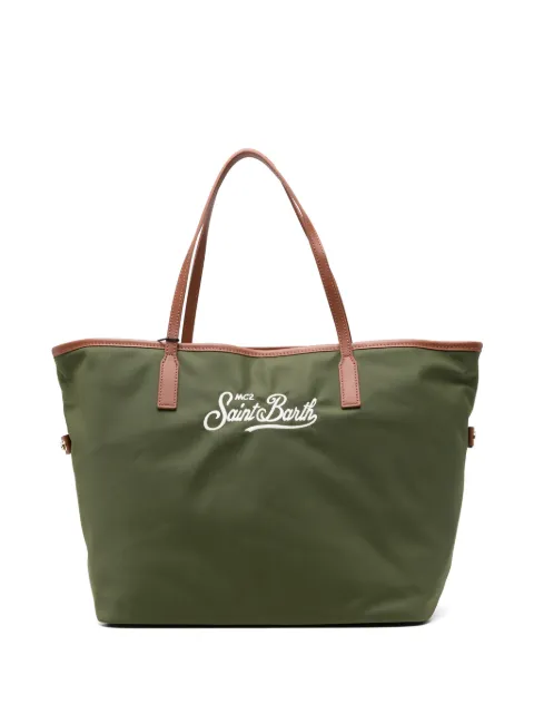 MC2 Saint Barth logo-embroidered faux-leather trim tote bag