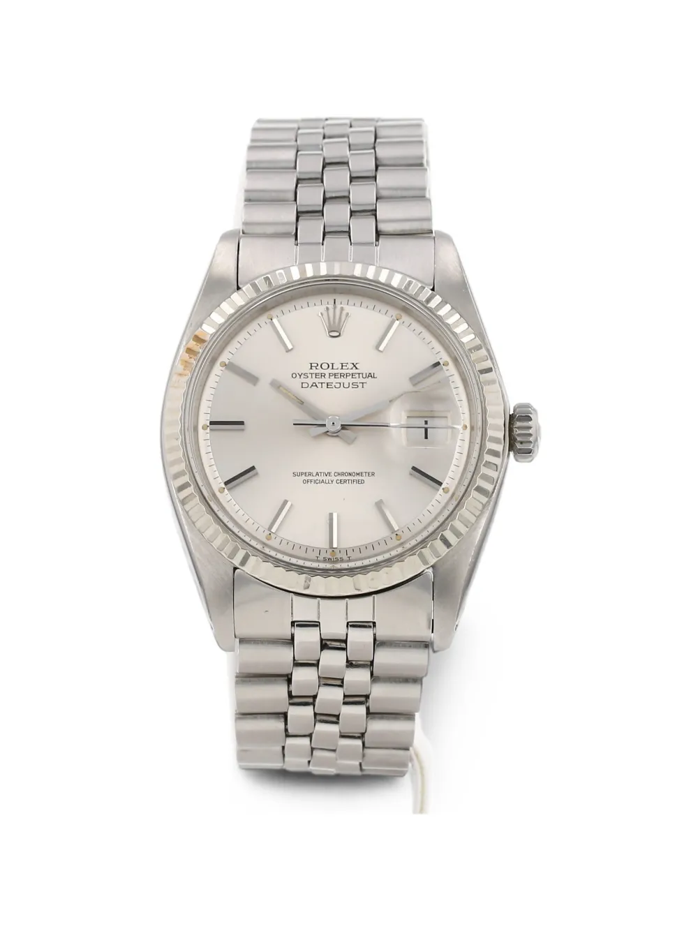 Pre-owned Rolex 1975 Datejust 36mm Watch In Silver