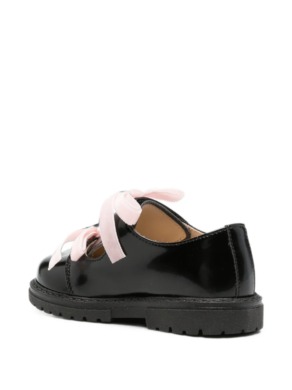 Florens bow-detail patent-leather ballet flats Zwart