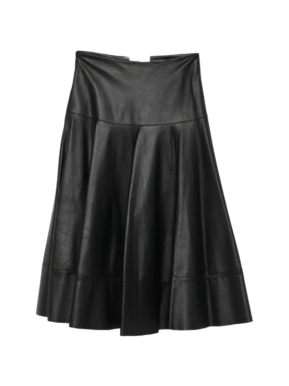 SOLOTRE pleated A-line midi skirt - Schwarz