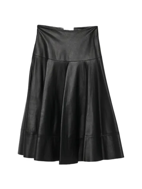 SOLOTRE pleated A-line midi skirt