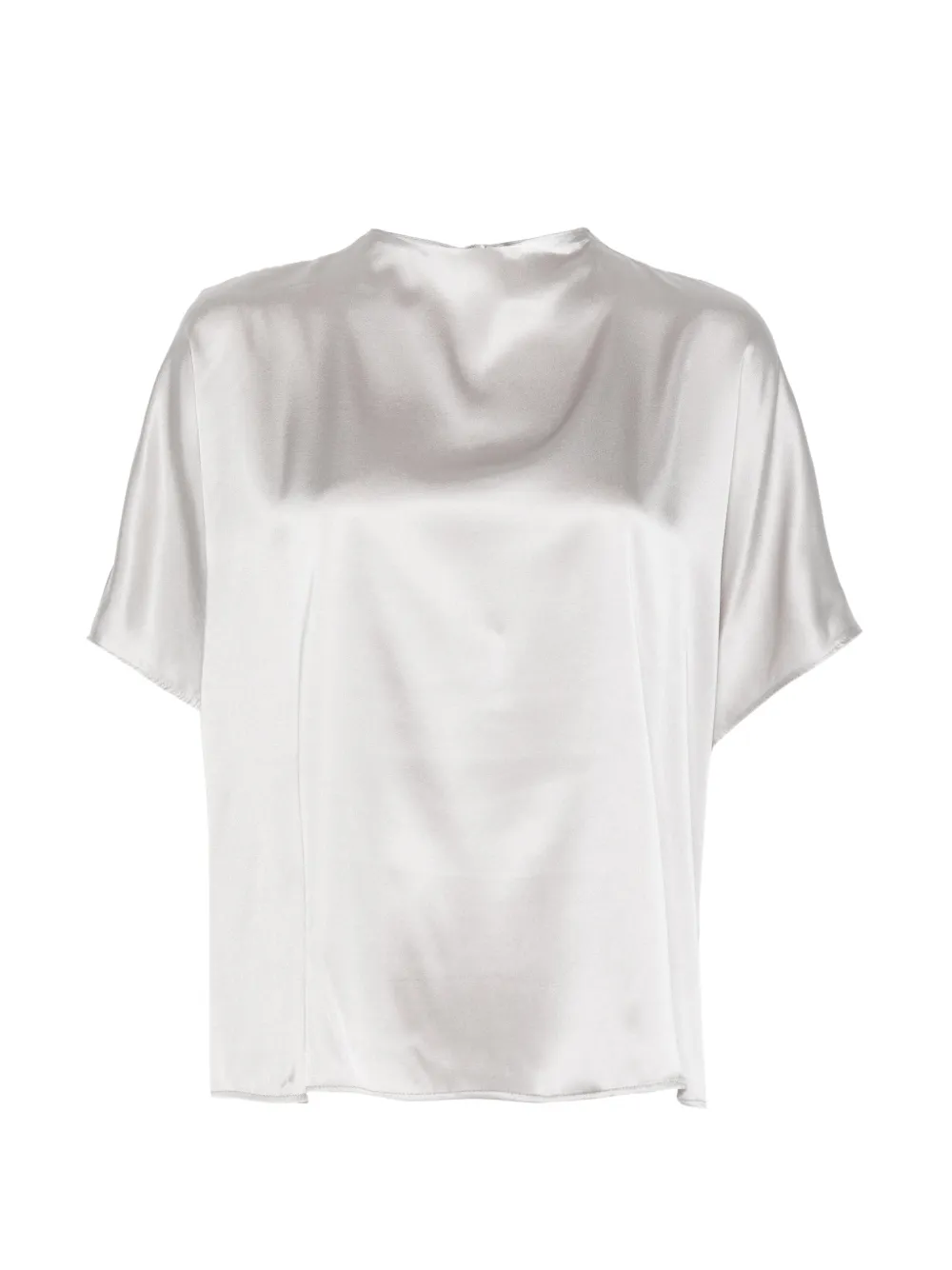 SOLOTRE satin-finish short-sleeve top - Grigio