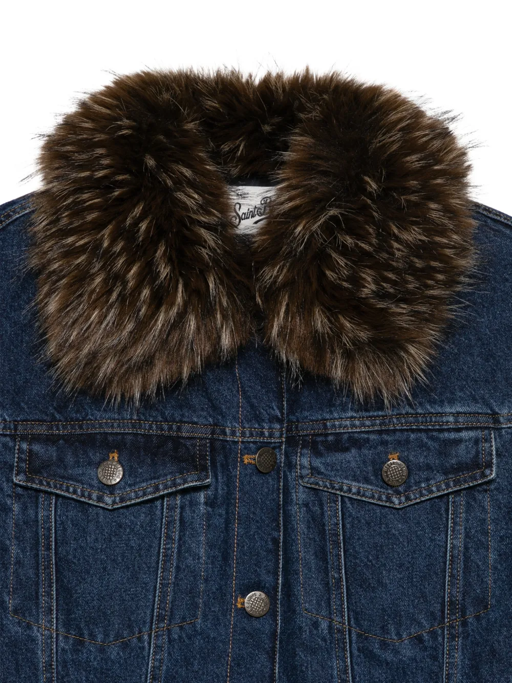 MC2 Saint Barth Dailys faux-fur collar denim jacket Blauw