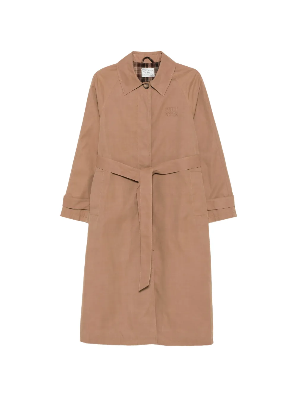 MC2 Saint Barth Lion belted logo-embroidered coat