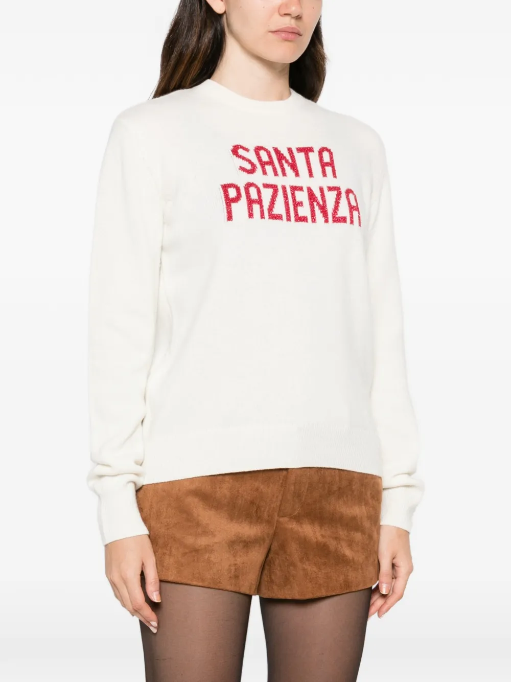 MC2 Saint Barth Trui met tekst-print Wit
