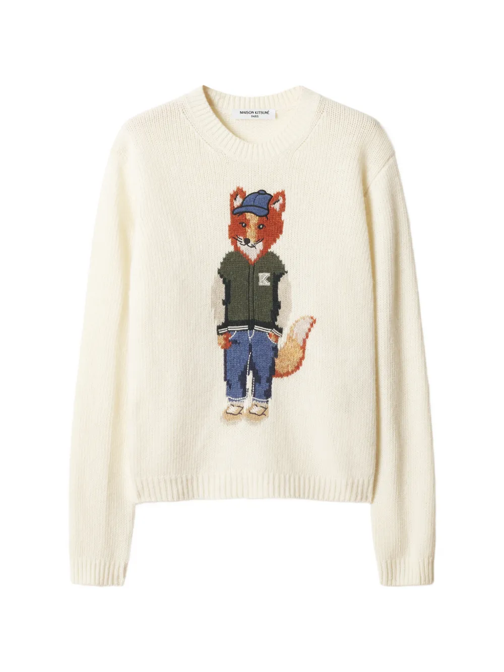 Maison Kitsuné Dressed Fox intarsia-knit sweater