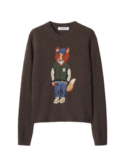Maison Kitsuné Dressed Fox Pullover mit Intarsienmuster aus Strick