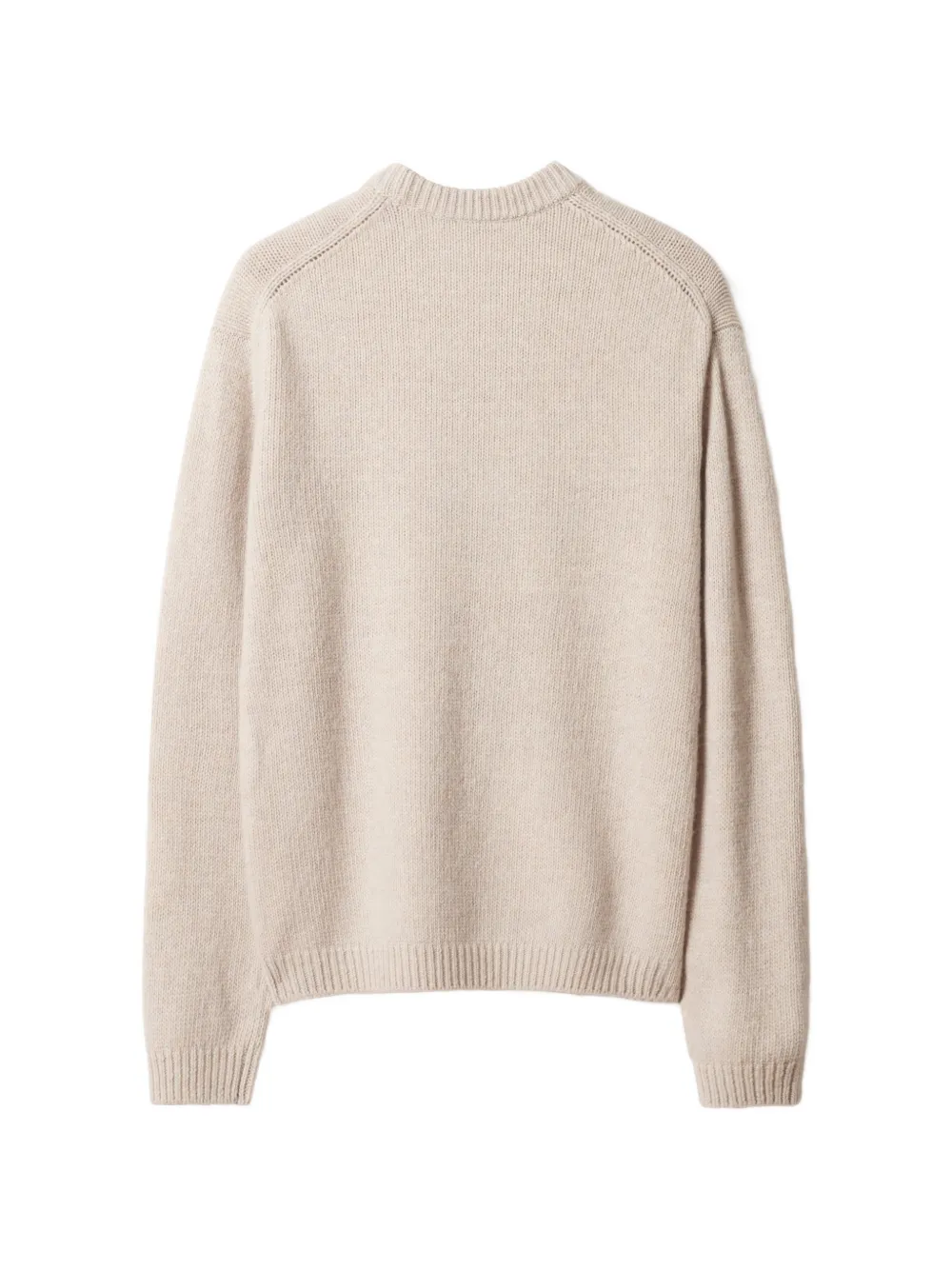 Maison Kitsuné fox-intarsia knitted sweater Beige