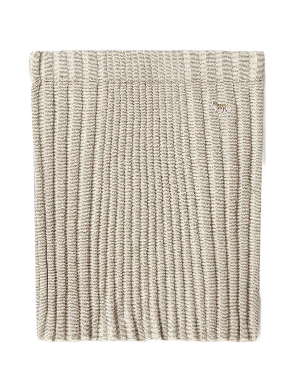 Maison Kitsuné ribbed-knit logo-patch mini skirt