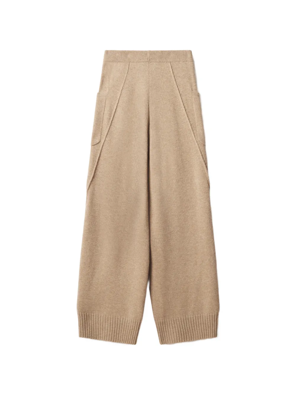 Maison Kitsuné patch-pocket knitted trousers Beige