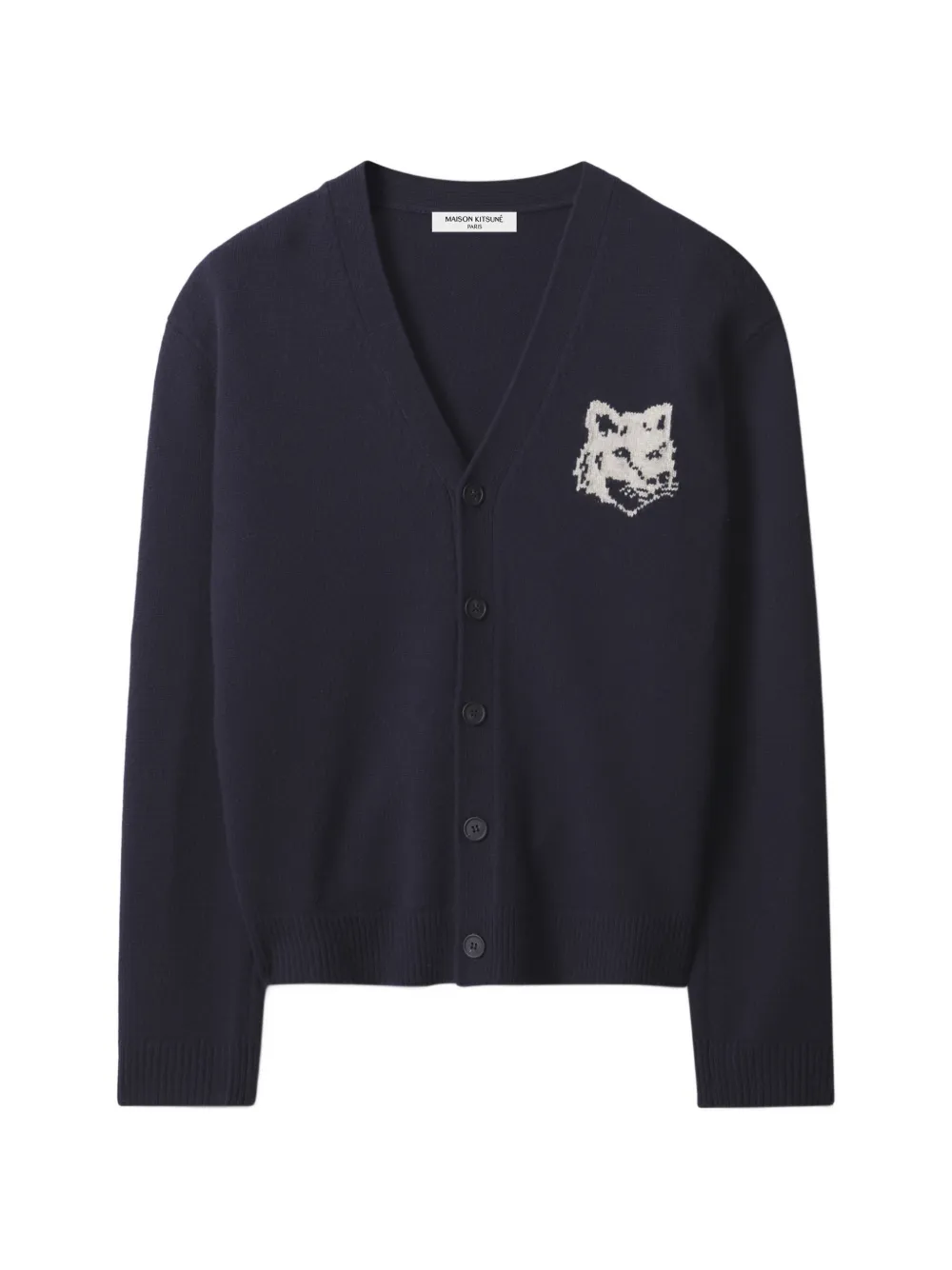 Maison Kitsuné V-neck wool cardigan