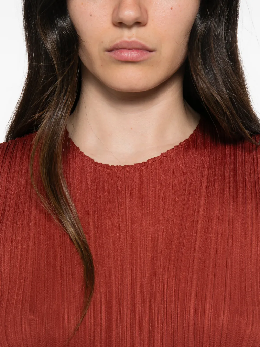 Pleats Please Issey Miyake Pleats mouwloze jurk Rood