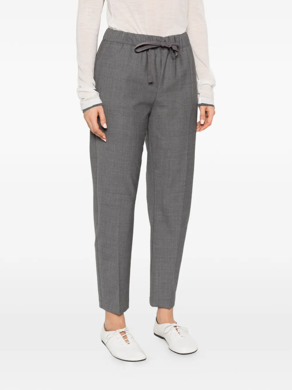 Semicouture drawstring straight-leg trousers Grijs