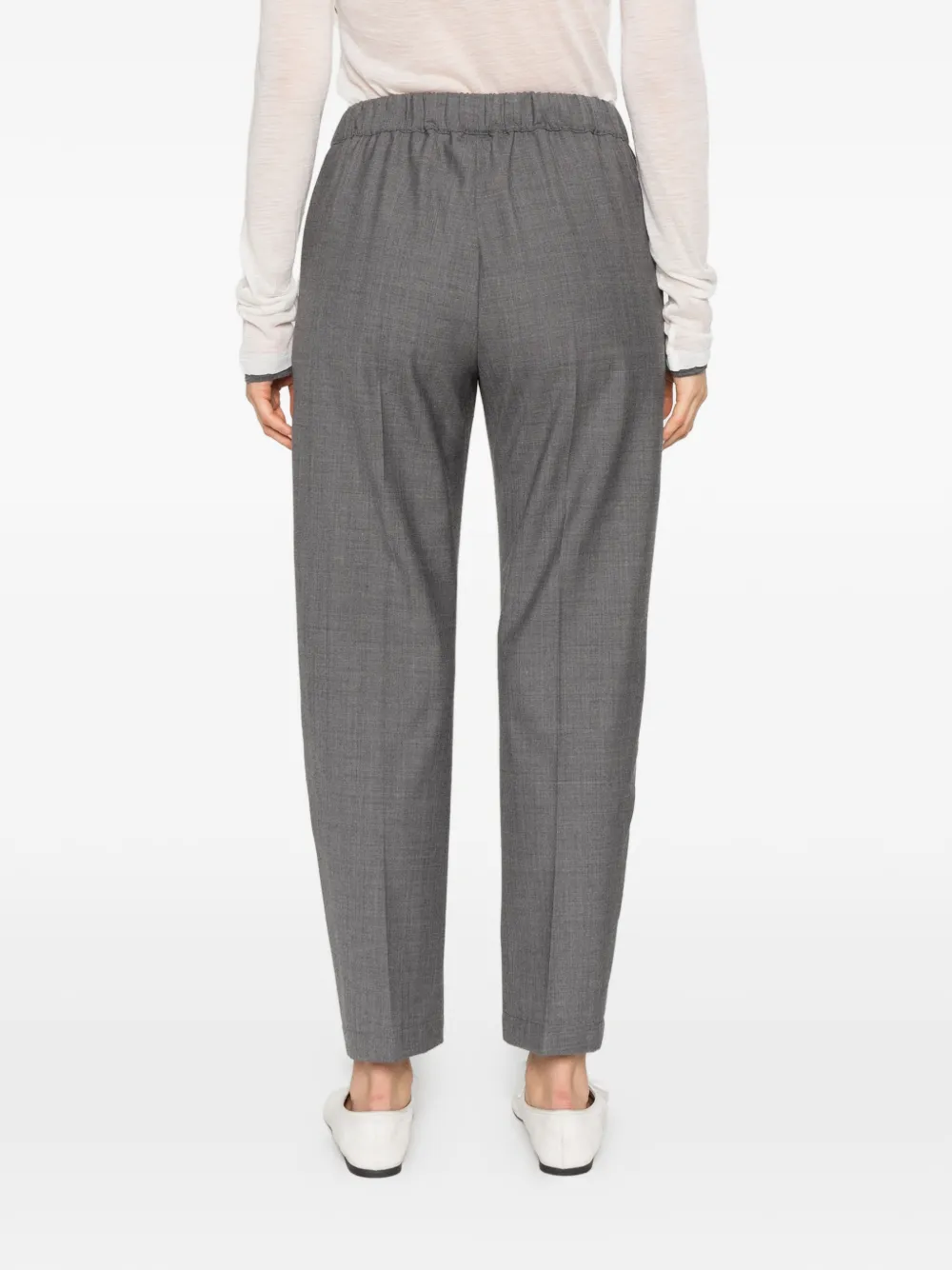 Semicouture drawstring straight-leg trousers Grijs