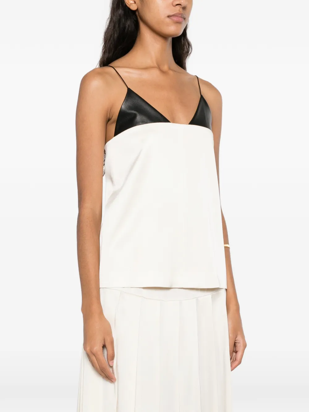 Semicouture colour-block camisole top Beige