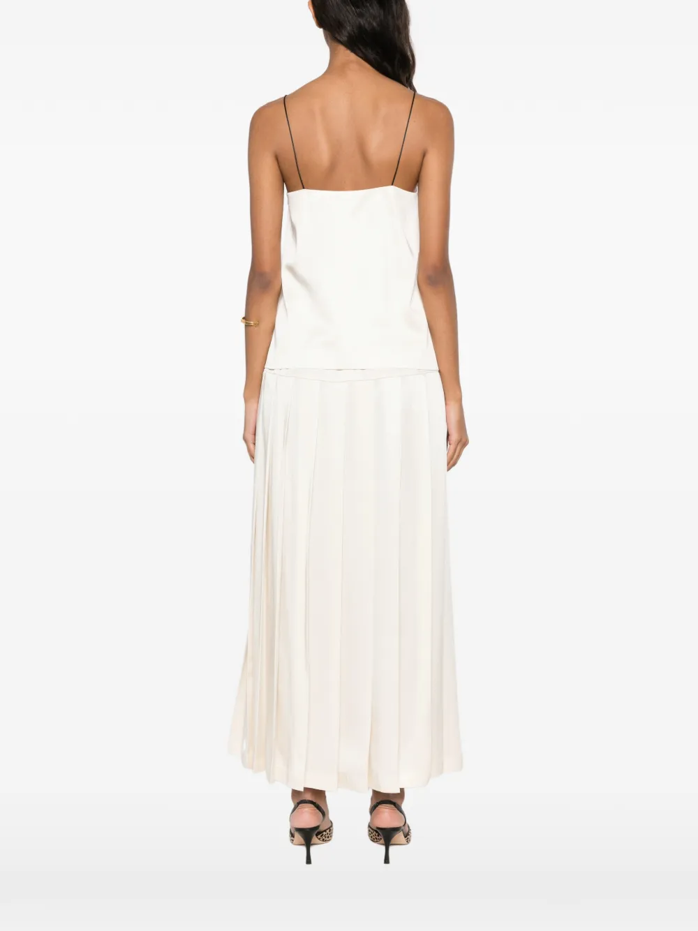 Semicouture colour-block camisole top Beige