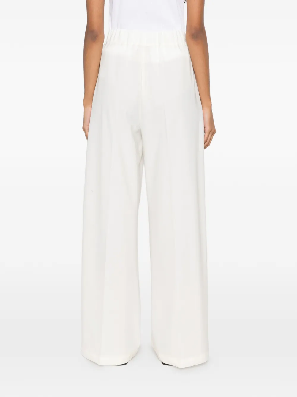 Semicouture elasticated-waistband palazzo pants Wit