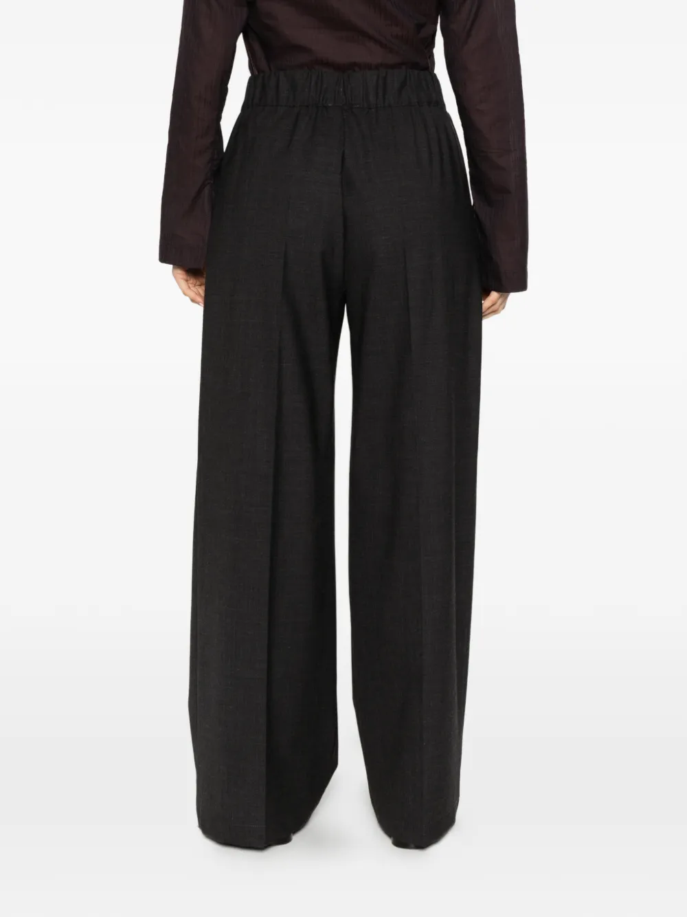 Semicouture elasticated-waistband straight-leg trousers Grijs