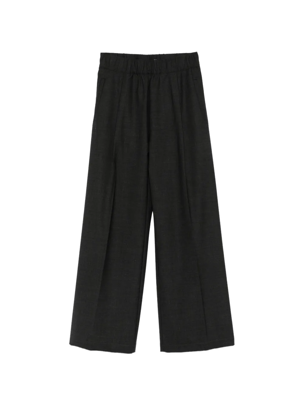 Semicouture elasticated-waistband straight-leg trousers Grijs