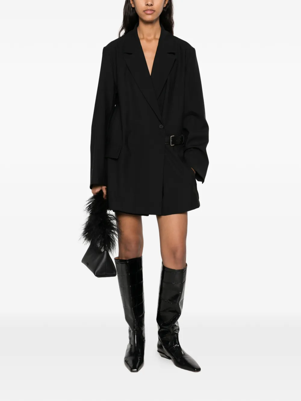 Semicouture belted playsuit Zwart