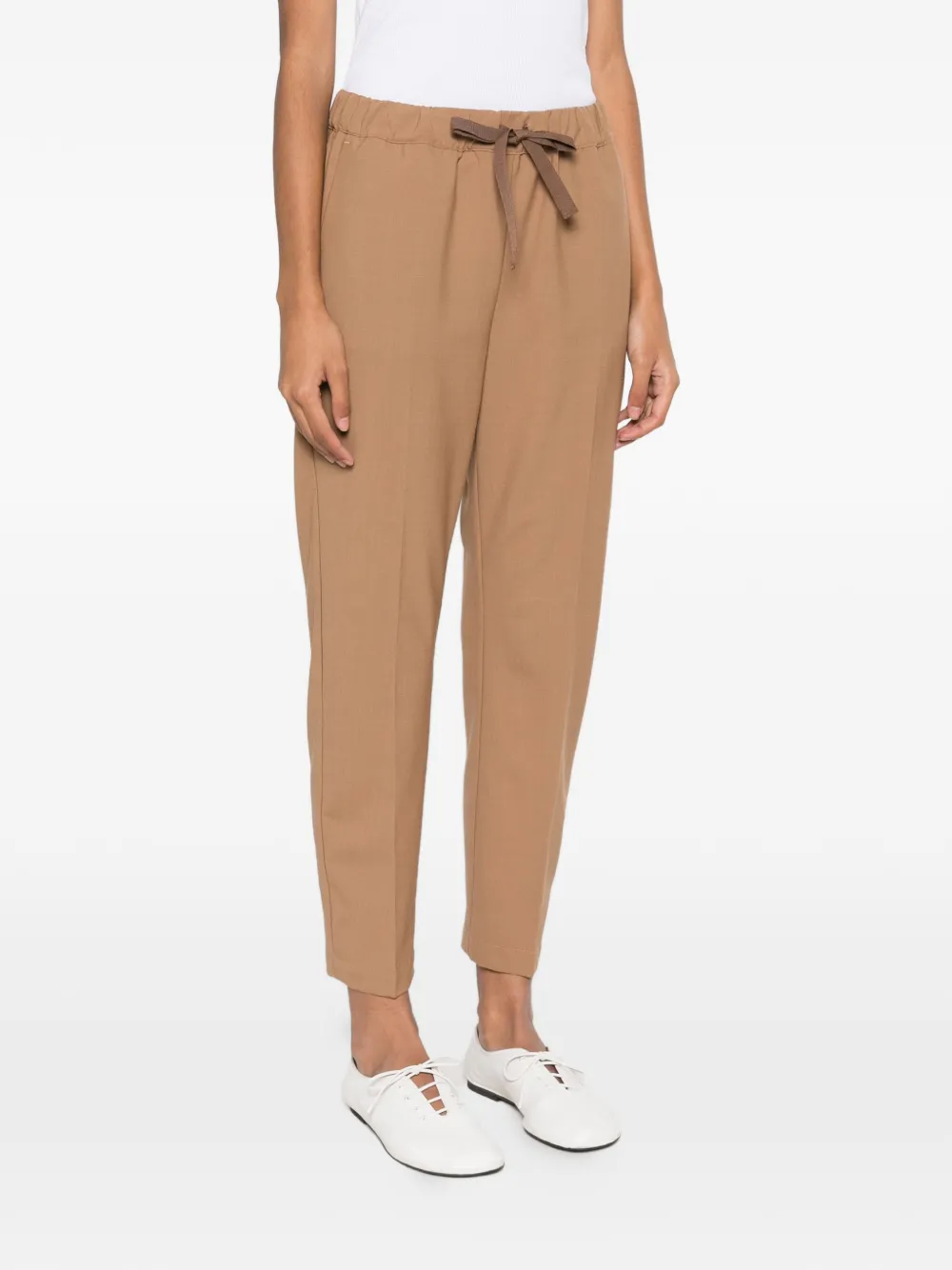 Semicouture drawstring straight-leg trousers Beige