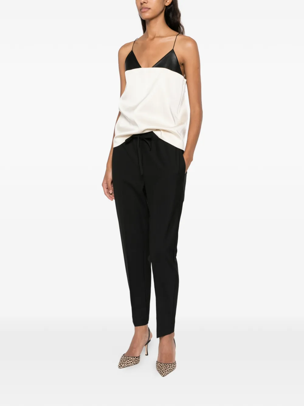 Semicouture drawstring-waist straight-leg trousers Zwart