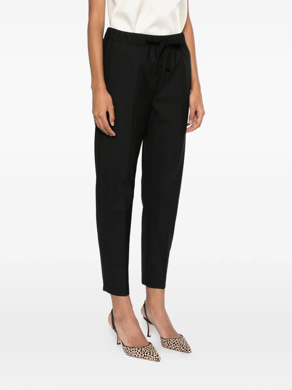 Semicouture drawstring-waist straight-leg trousers Zwart