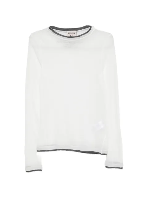 Semicouture contrast-trim long-sleeve T-shirt