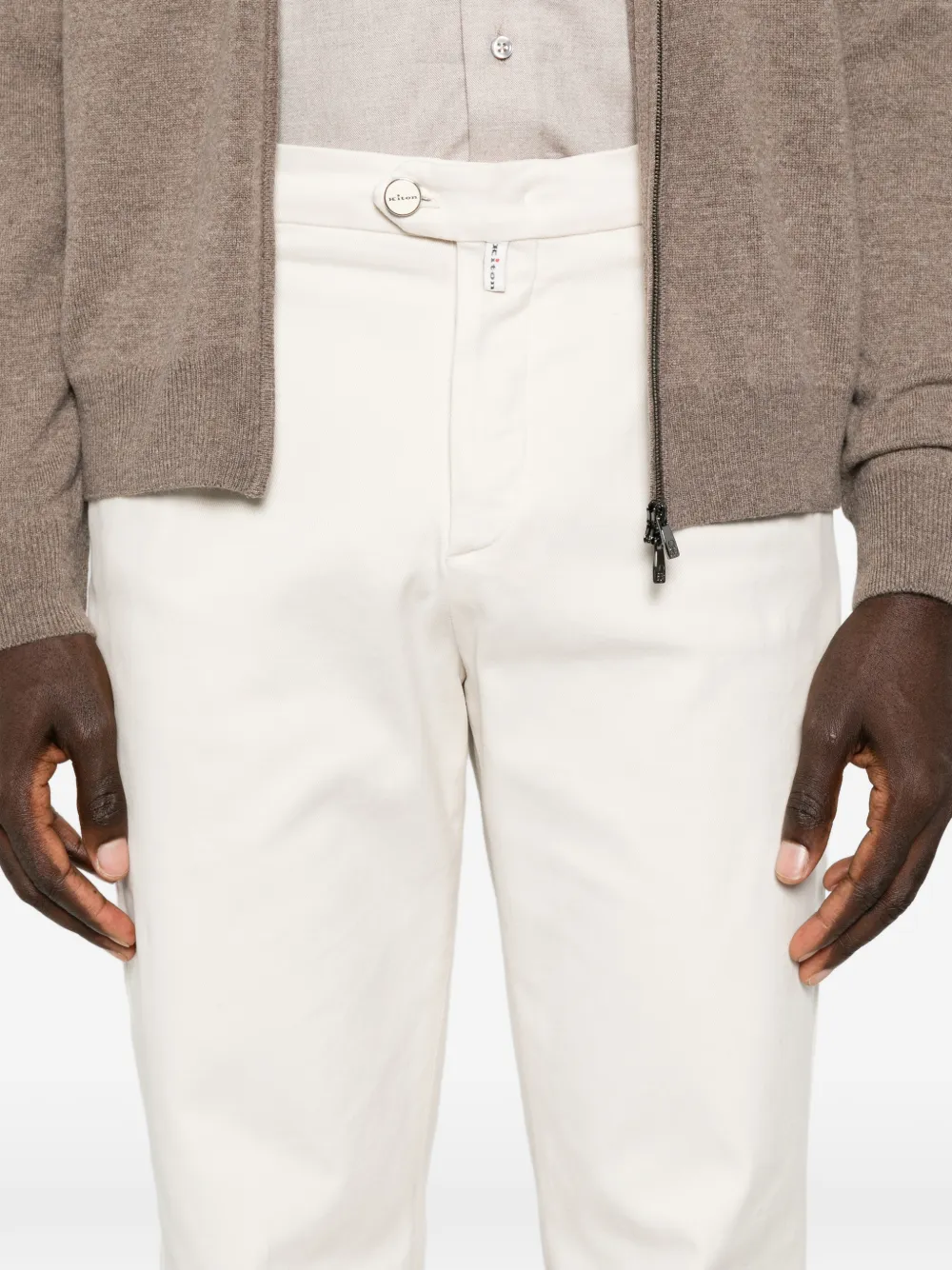Kiton Straight plooibroek Beige