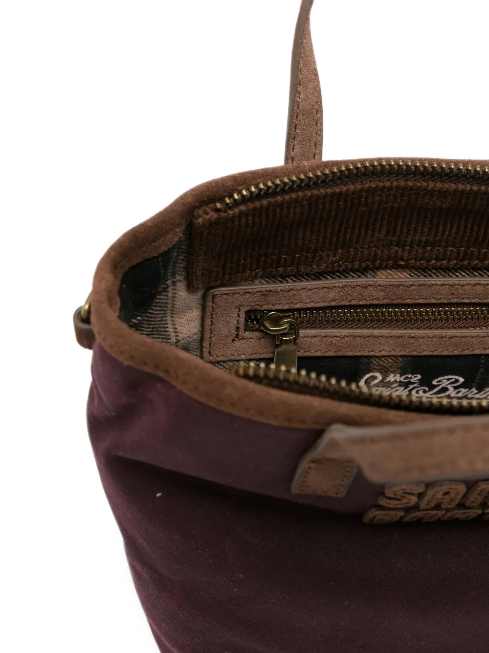 MC2 Saint Barth City mini-shopper met suède afwerking en logo-patch Rood