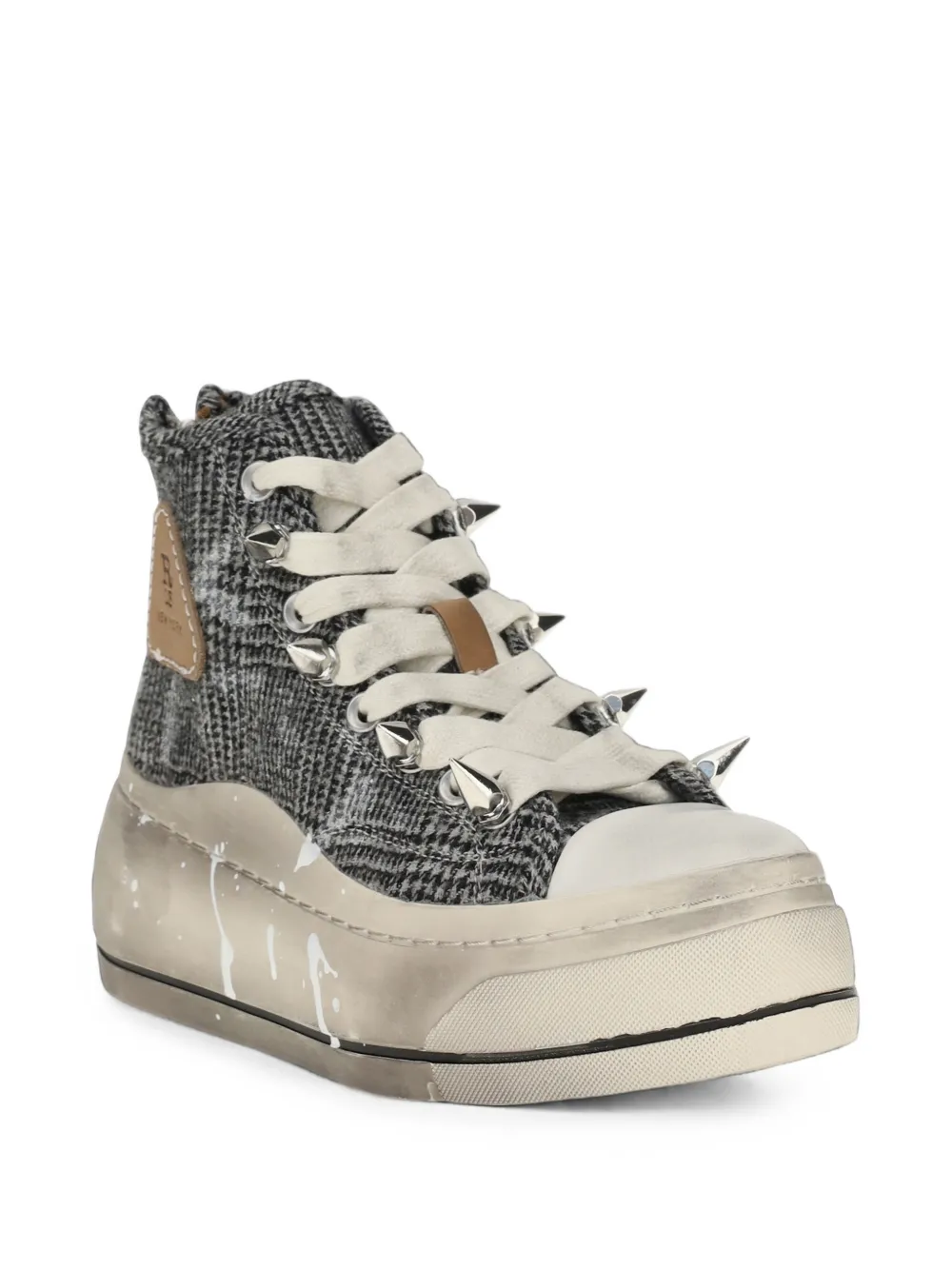 R13 Kurt High-top Sneakers in Black, view 2