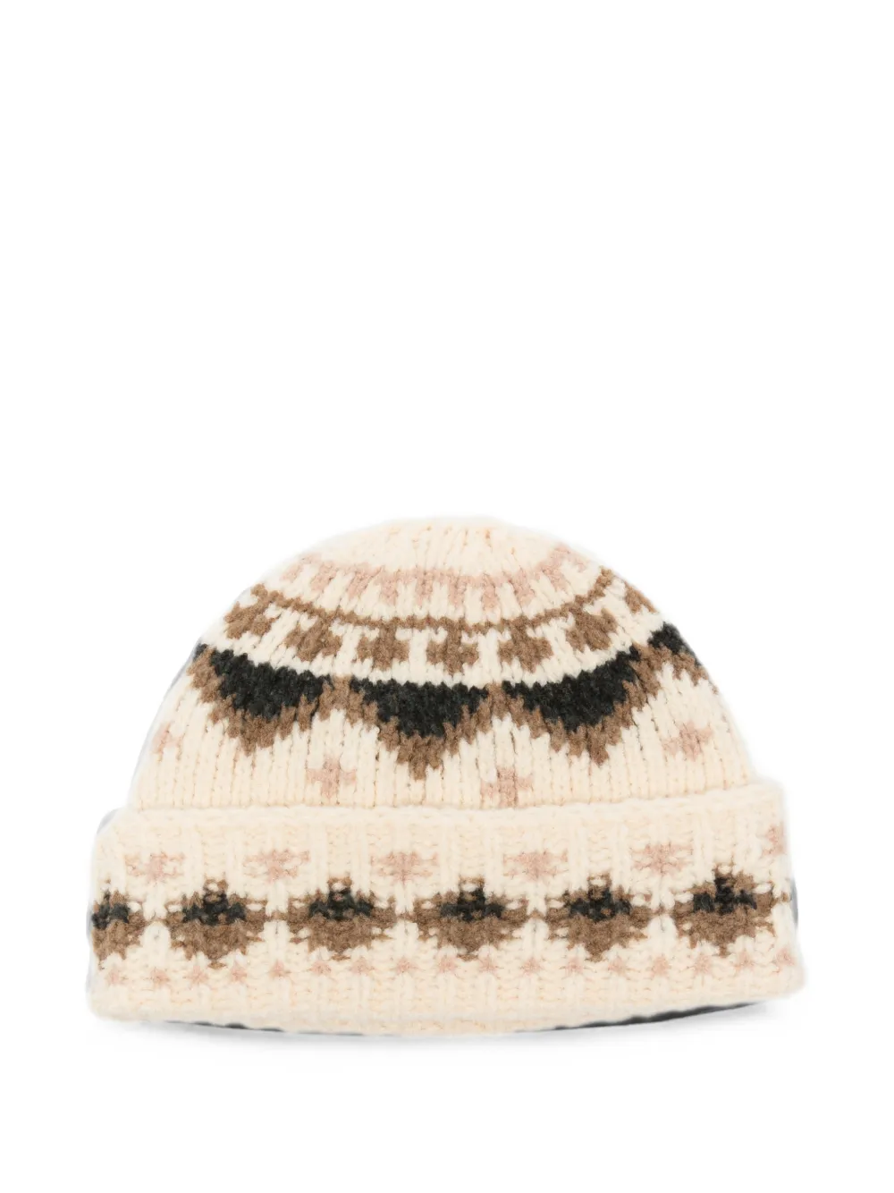 Moncler Gebreide muts met Fair Isle-patroon Beige
