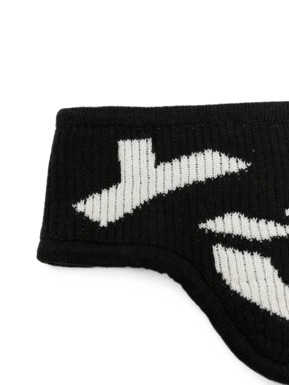 Y-3 x Yohji Yamamoto geribbelde haarband met logo-intarsia Zwart