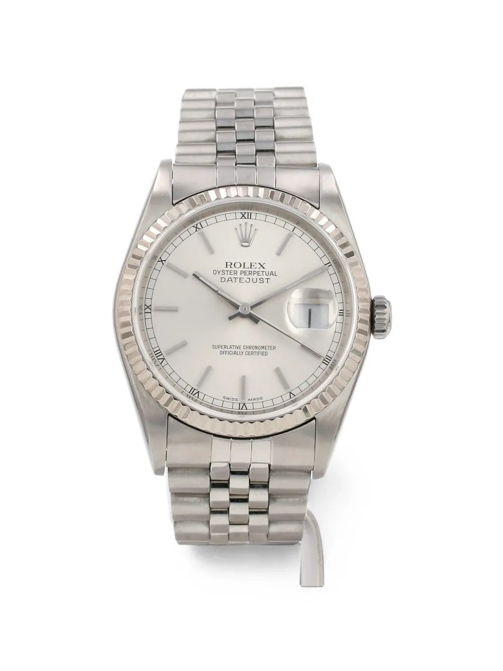 Pre-owned Rolex 1998 Datejust 36mm Watch In Silver