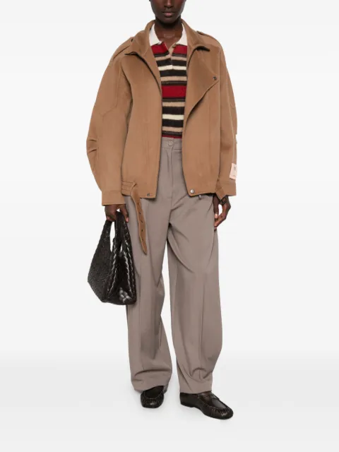 SOLOTRE belted asymmetric-zip jacket