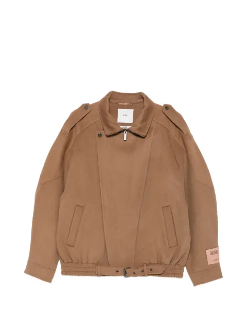 SOLOTRE belted asymmetric-zip jacket