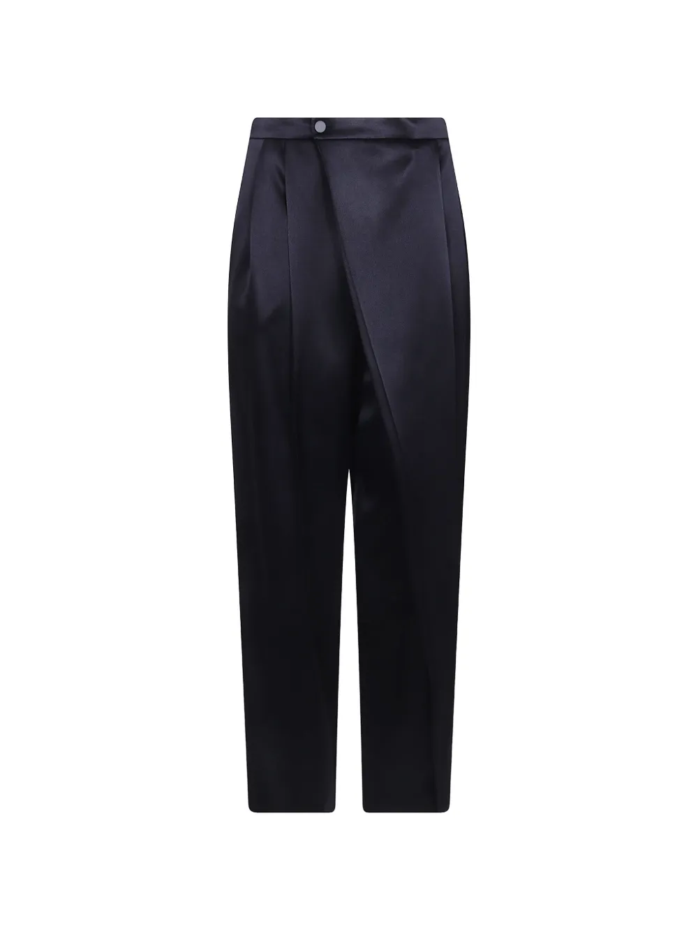 Alberta Ferretti satin-finish wrap-front trousers
