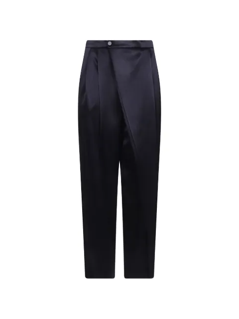 Alberta Ferretti satin-finish wrap-front trousers