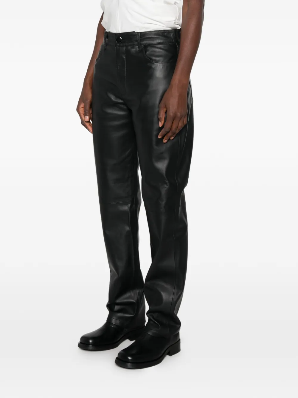 SOLOTRE Leren broek Zwart
