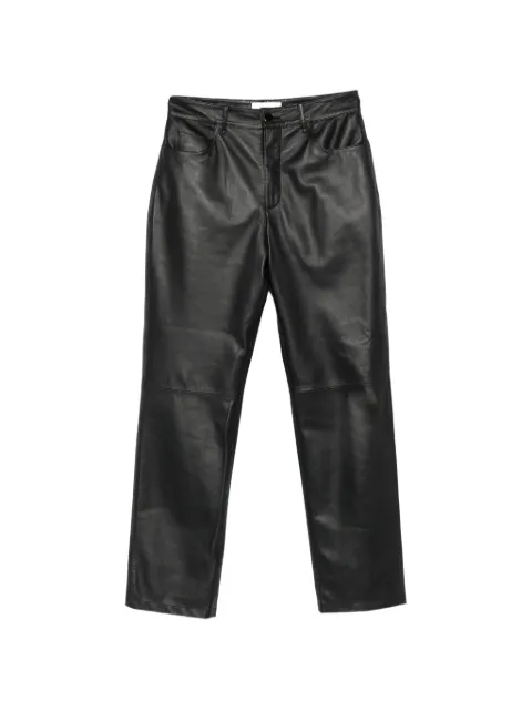SOLOTRE straight-leg leather trousers