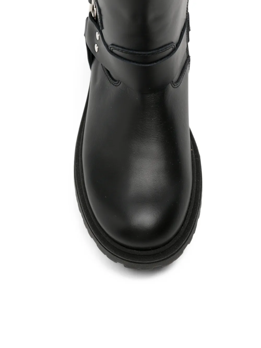 Florens Kids' Buckle-detail Leather Boots In Black