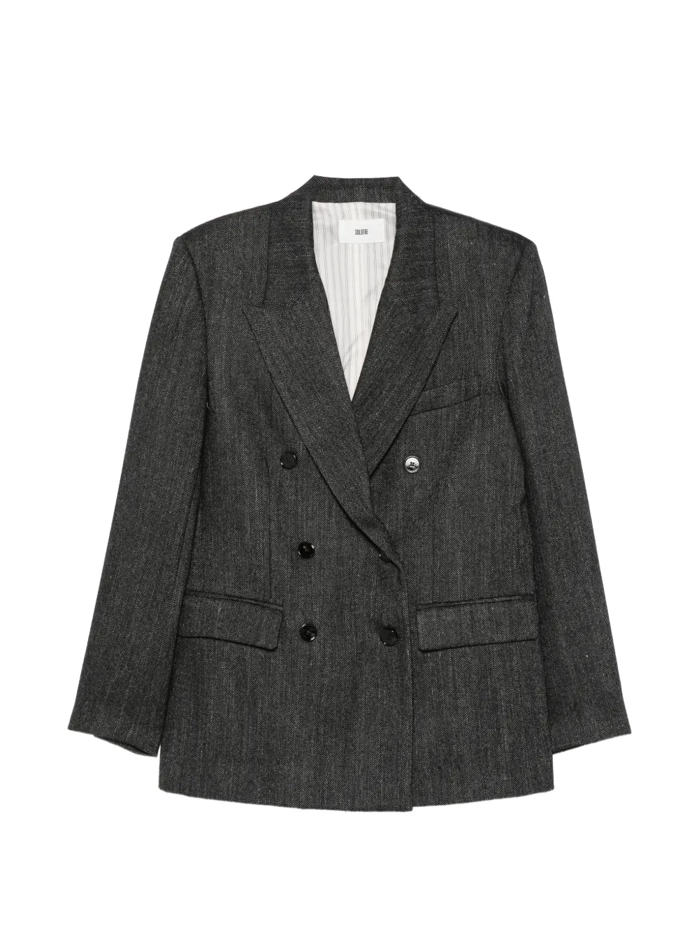 SOLOTRE herringbone double-breasted blazer - Gris SOLOTRE herringbone double-breasted blazer - Gris