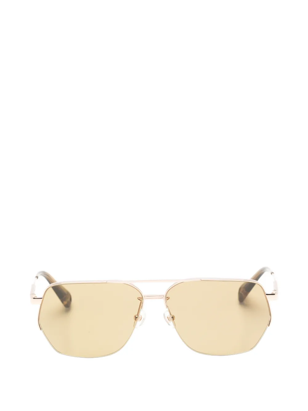 Jacquemus Aviador zonnebril met geometrisch montuur Goud