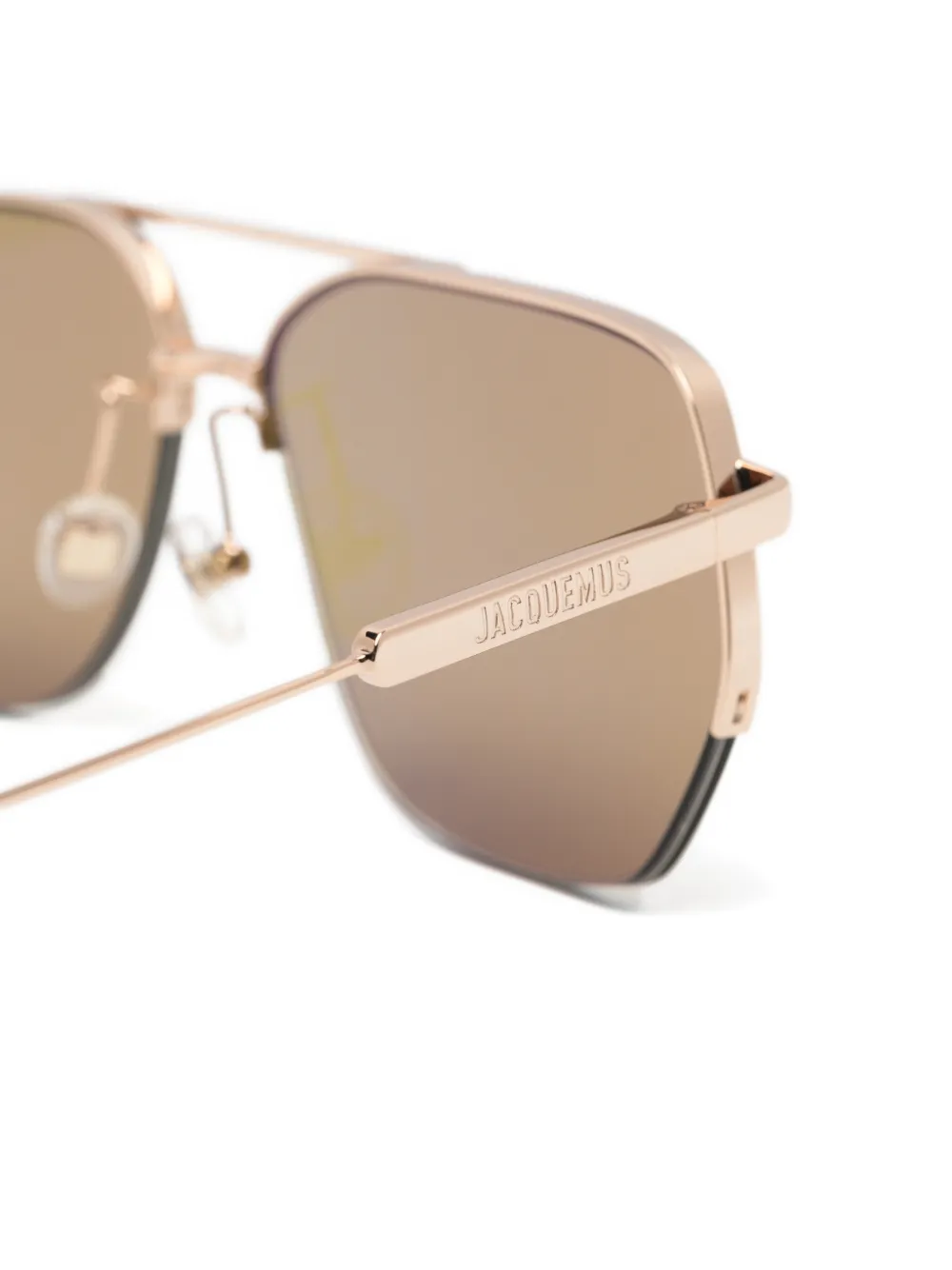 Jacquemus Aviador zonnebril met geometrisch montuur Goud