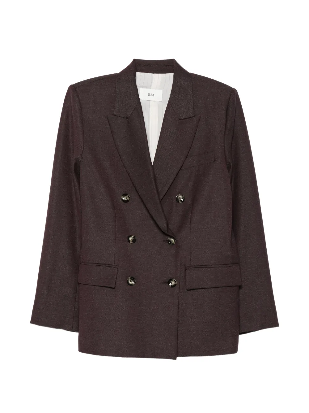 Solotre Double-breasted Peak-lapel Jacket In Brown