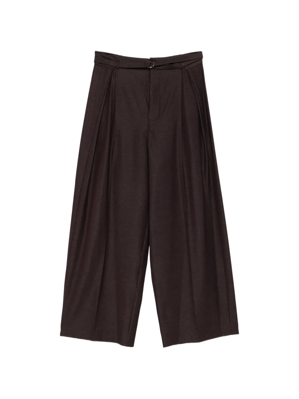 SOLOTRE belted pleated palazzo pants - Violet SOLOTRE belted pleated palazzo pants - Violet