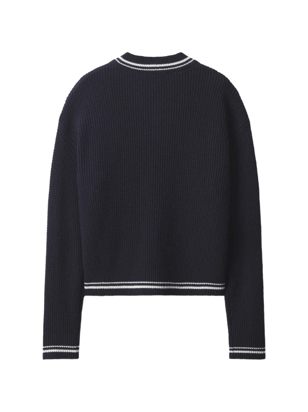 Maison Kitsuné logo-patch V-neck sweater Blauw