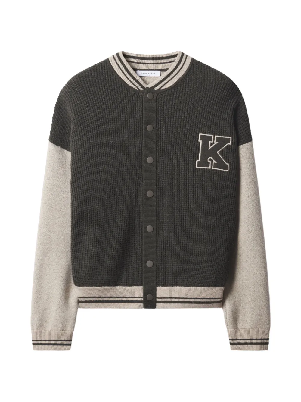 Maison Kitsuné logo-patch panelled cardigan