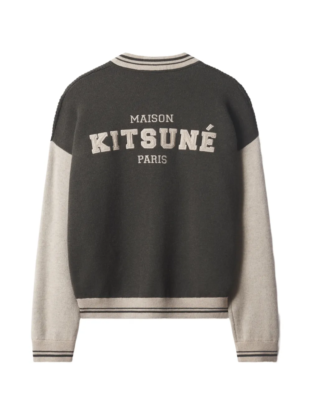 Maison Kitsuné logo-patch panelled cardigan Groen