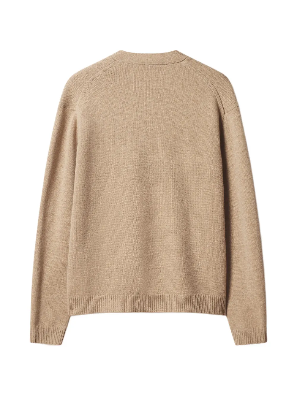 Maison Kitsuné V-neck wool cardigan Beige